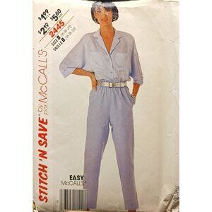 McCalls 2445 Stitch N Save Pattern Size B 16-18-20 Misses Shirt Pants Tie Belt